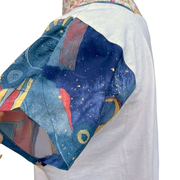 Vintage 70's Pisces T-Shirt Celestial Zodiac Astrological Boho Crop Top size XL - Picture 4 of 11